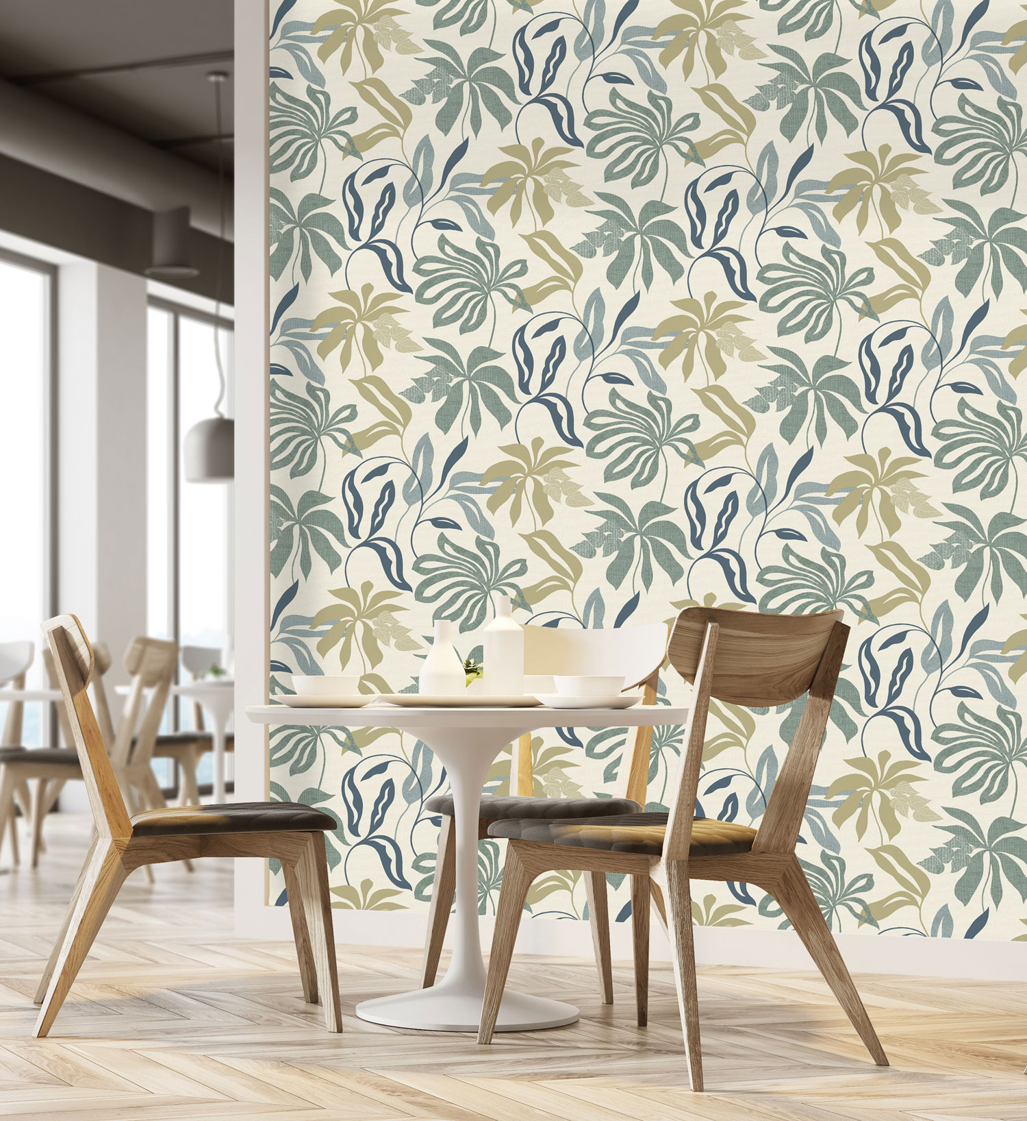 Šedo-béžová vliesová tapeta s listy, UR3405, Universe 4, Grandeco