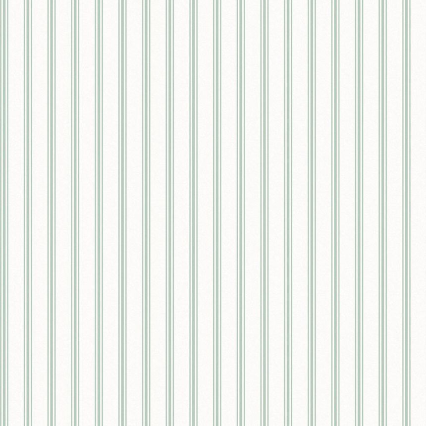 Bílo-zelená proužkovaná vliesová tapeta na zeď, 118483, Laura Ashley 3