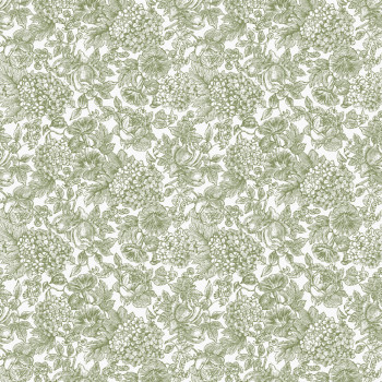 Bílo-zelená vliesová květinová tapeta na zeď, 121080, Laura Ashley 3