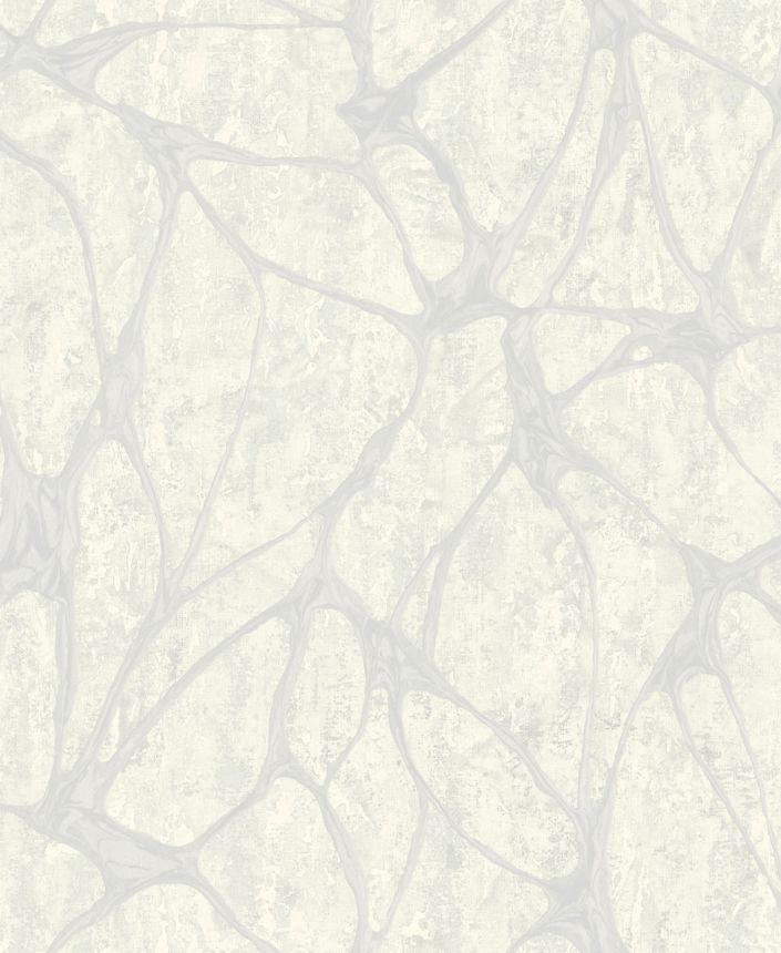 Luxusní bílá vliesová tapeta na zeď s výrazným metalickým vzorem, 56811, Aurum II, Limonta