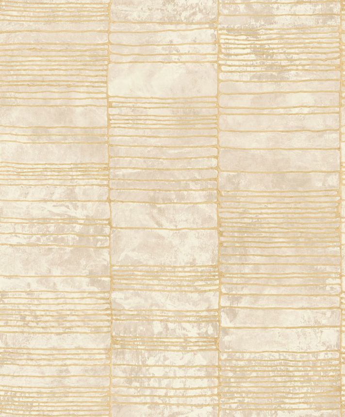 Luxusní béžová geometrická vliesová tapeta na zeď, 57402, Aurum II, Limonta