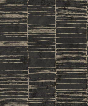Luxusní černá geometrická vliesová tapeta na zeď,  57408 Aurum II Limonta