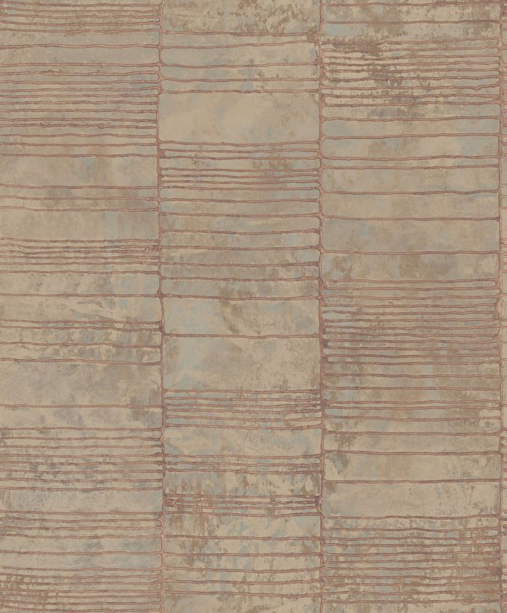 Luxusní bronzová geometrická vliesová tapeta na zeď, 57425, Aurum II, Limonta