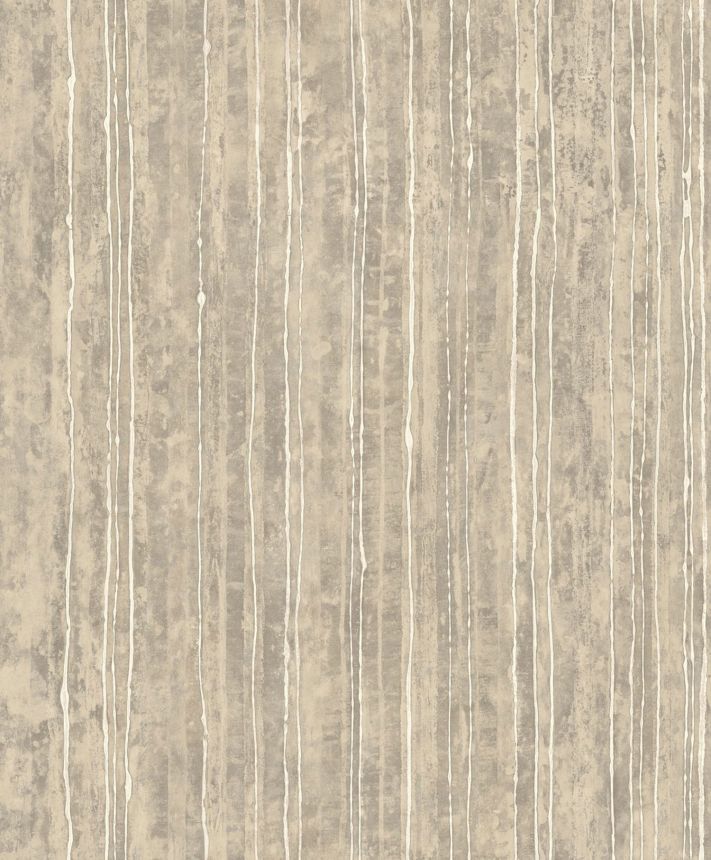Luxusní šedo-béžová vliesová tapeta na zeď s pruhy, 57723, Aurum II, Limonta
