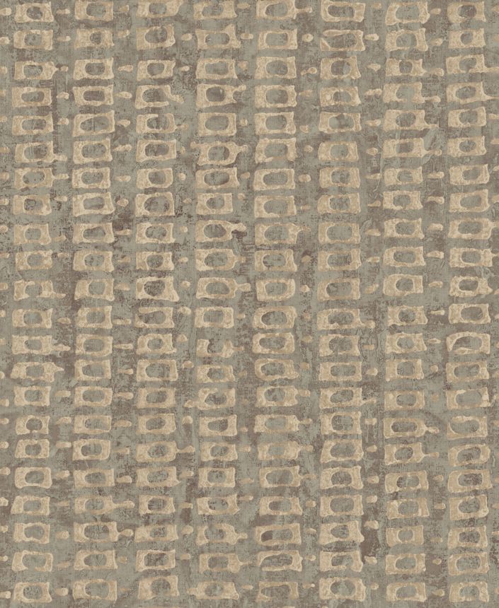 Luxusní šedo-hnědá geometrická vliesová tapeta na zeď, 58724, Aurum II, Limonta