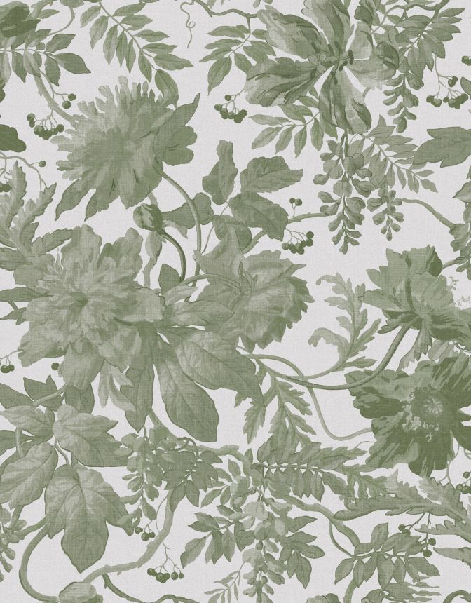 Šedo-zelená květinová vliesová tapeta na zeď, 120621, Retreat, Graham&Brown Premium