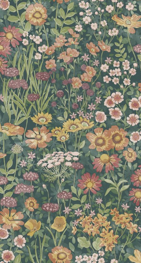 Zelená vliesová květinová tapeta na zeď, 120631, Retreat, Graham&Brown Premium