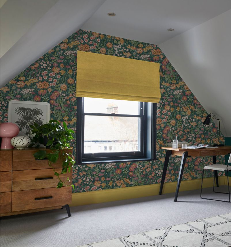 Zelená vliesová květinová tapeta na zeď, 120631, Retreat, Graham&Brown Premium