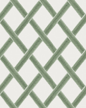 Bílo-zelená vliesová geometrická tapeta na zeď, 120634, Retreat, Graham&Brown Premium