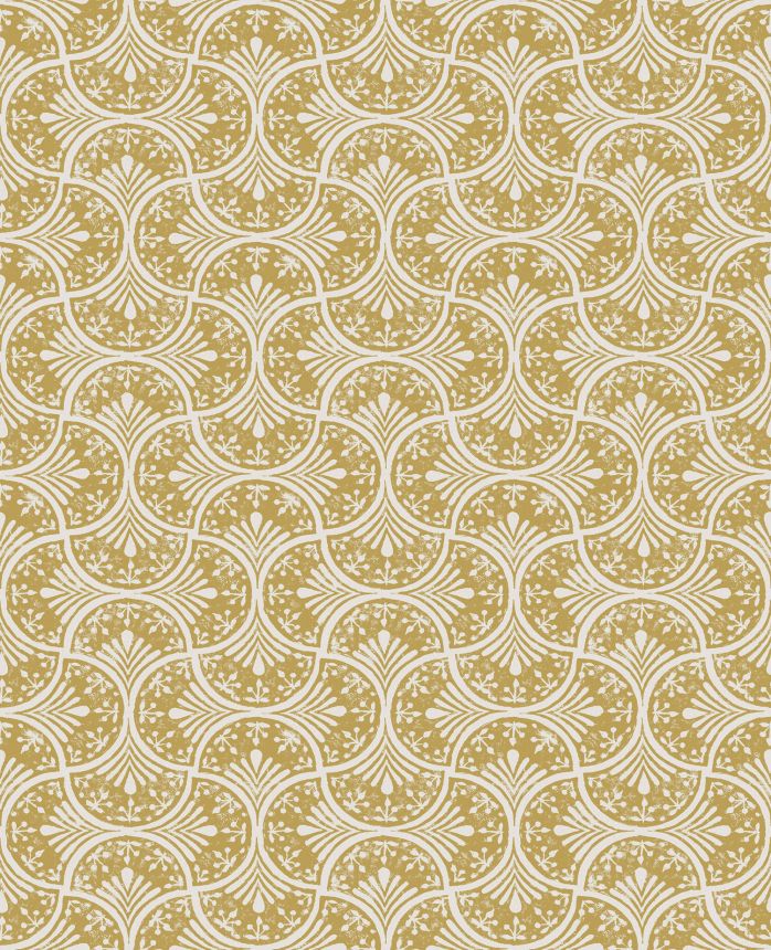 Okrovo-bílá vliesová geometrická tapeta na zeď, 120638, Retreat, Graham&Brown Premium