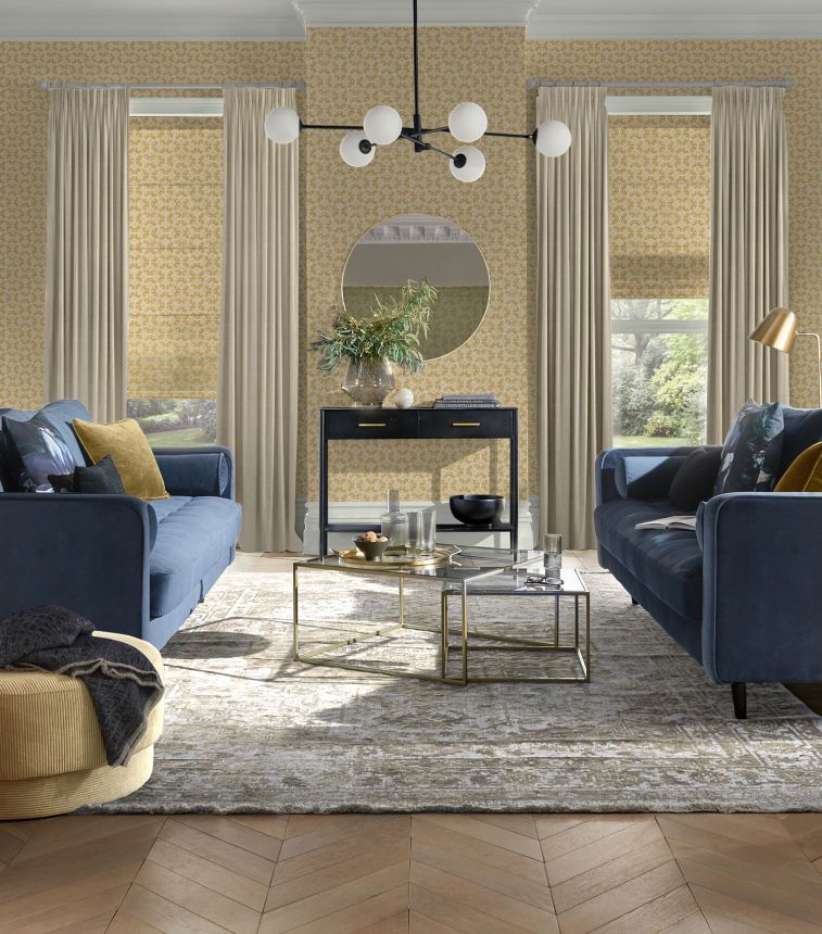 Okrovo-bílá vliesová geometrická tapeta na zeď, 120638, Retreat, Graham&Brown Premium