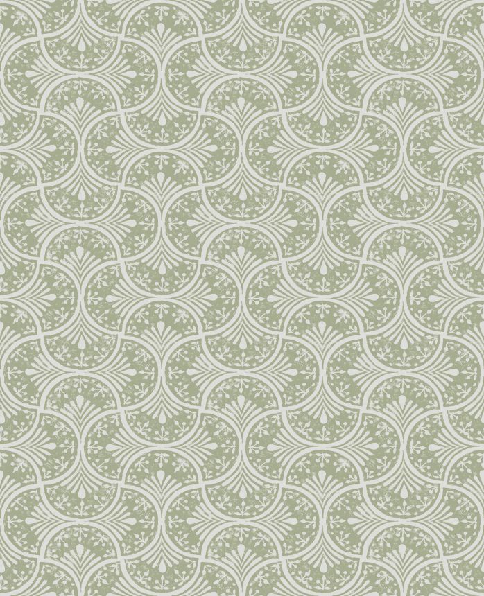 Zeleno-bílá vliesová geometrická tapeta na zeď, 120639, Retreat, Graham&Brown Premium