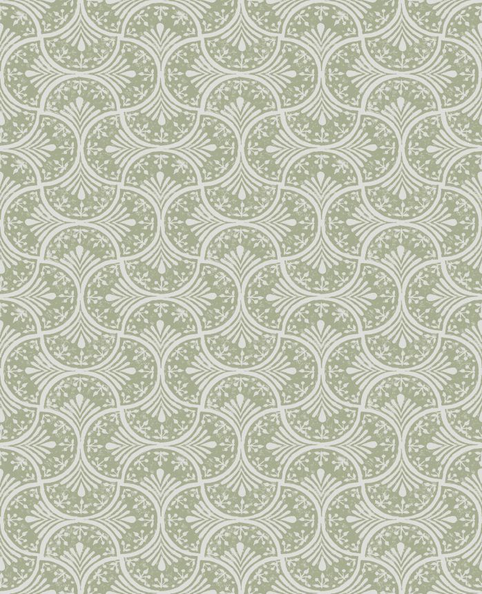 Zeleno-bílá vliesová geometrická tapeta na zeď, 120639, Retreat, Graham&Brown Premium