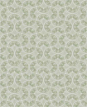 Zeleno-bílá vliesová geometrická tapeta na zeď, 120639, Retreat, Graham&Brown Premium