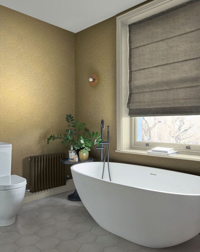 Zlato-béžová vliesová tapeta na zeď, imitace látky, 120662, Retreat, Graham&Brown Premium