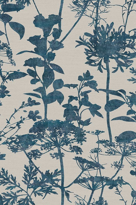 Šedo-modrá vliesová tapeta na zeď, příroda, trávy, 121430, New Eden, Graham&Brown Premium