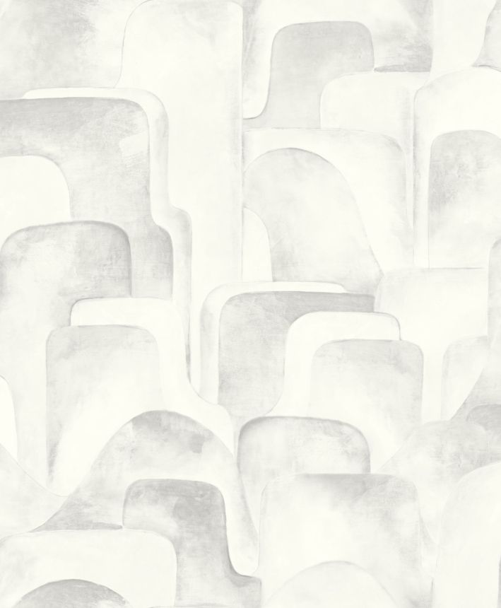 Šedo-bílá geometrická vliesová tapeta na zeď,  Z77534, Savana, Zambaiti Parati