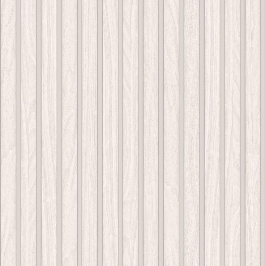 Luxusní krémová vliesová tapeta, imitace dřeva, palubky, lamely,  Z77545, Savana, Zambaiti Parati