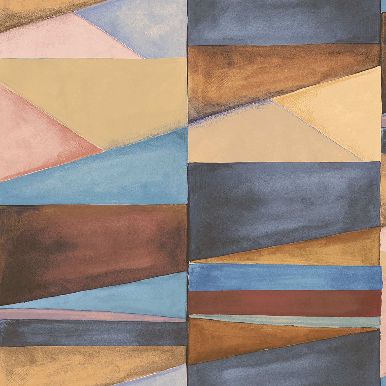 Geometrická vliesová tapeta na zeď, modrá, hnědá, SO27030, Soleado, Decoprint