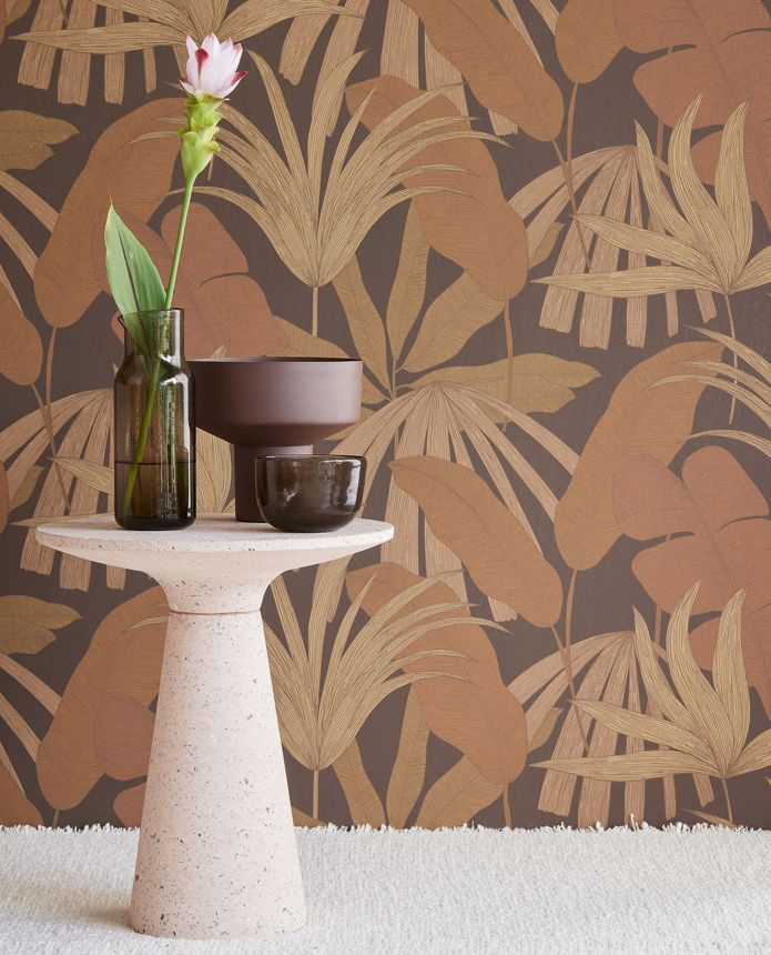 Fialová vliesová tapeta s listy, 333503, Festival, Eijffinger