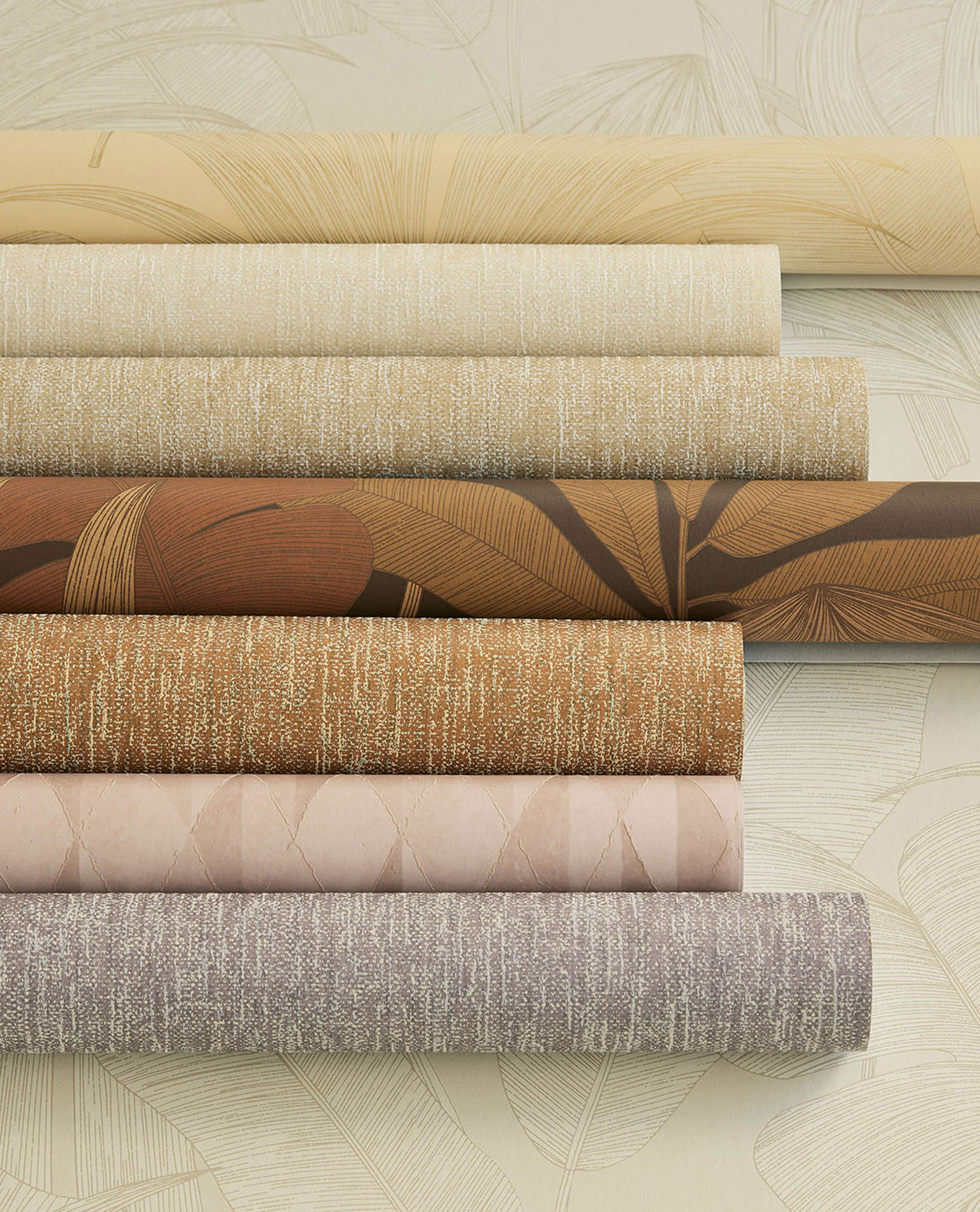 Okrovo-zlatá vliesová tapeta s listy, 333512, Festival, Eijffinger