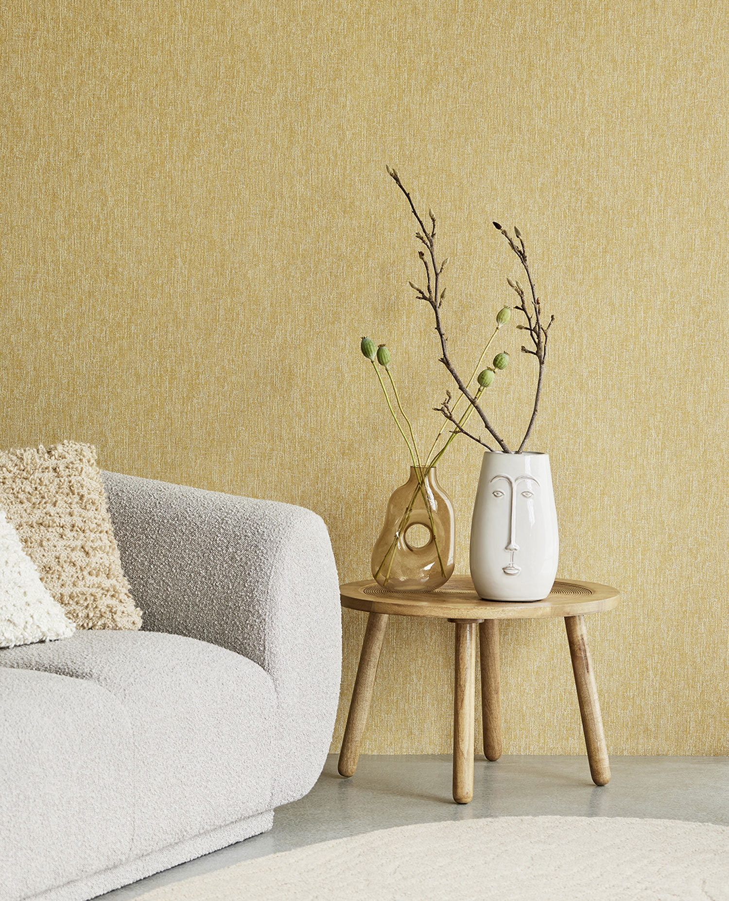 Okrová vliesová tapeta na zeď, imitace látky, 333532, Festival, Eijffinger