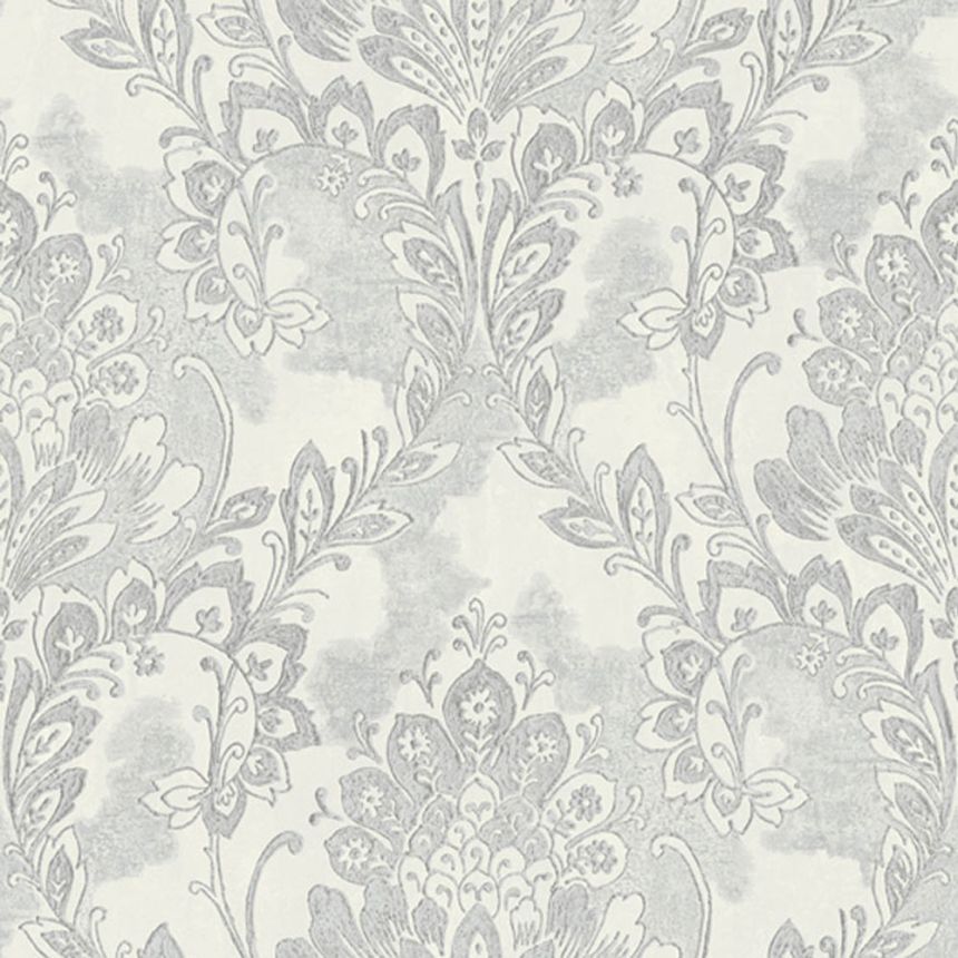 Šedo-stříbrná zámecká vliesová tapeta na zeď, 78417, Makalle II, Limonta