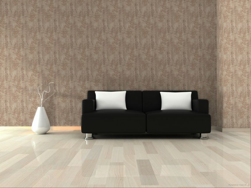 Terakotová vliesová tapeta s listy, RE25153, Reflect, Decoprint