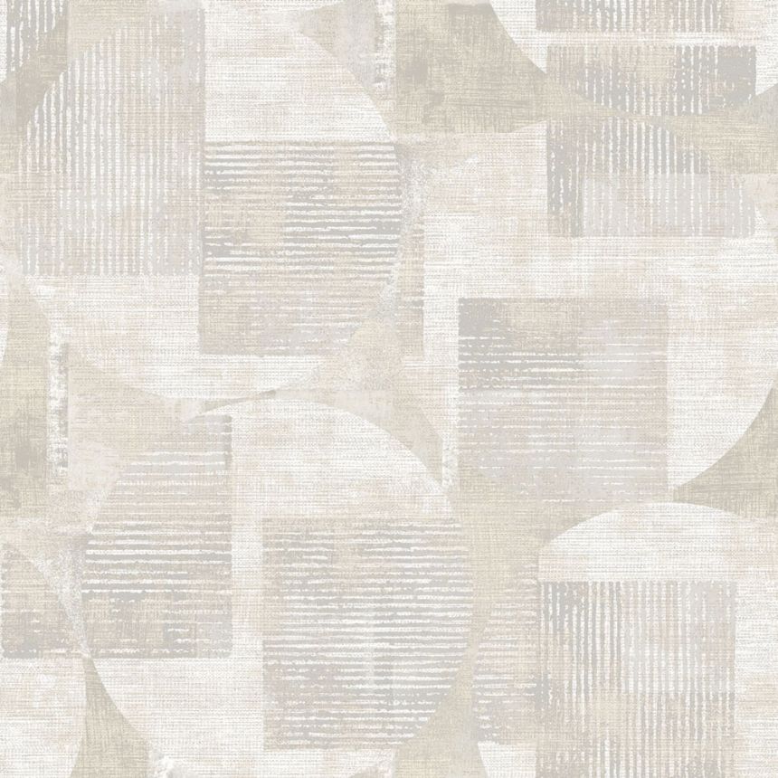 Šedo-béžová geometrická vliesová tapeta na zeď, RE25160, Reflect, Decoprint
