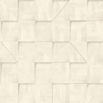 Béžovo-šedá geometrická vliesová tapeta na zeď, 3D imitace obkladu, RE25171, Reflect, Decoprint