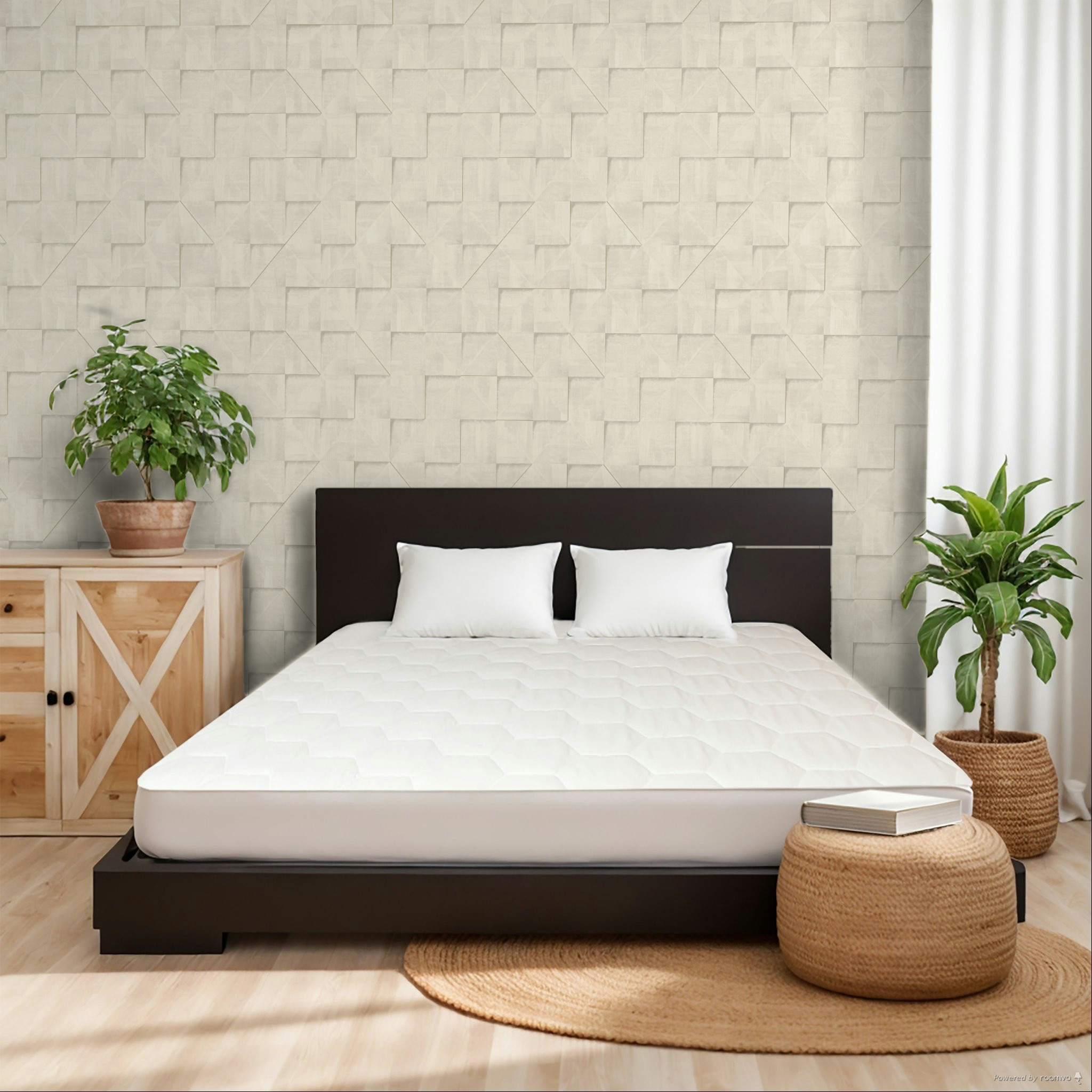 Béžová geometrická vliesová tapeta na zeď, 3D imitace obkladu, RE25171, Reflect, Decoprint