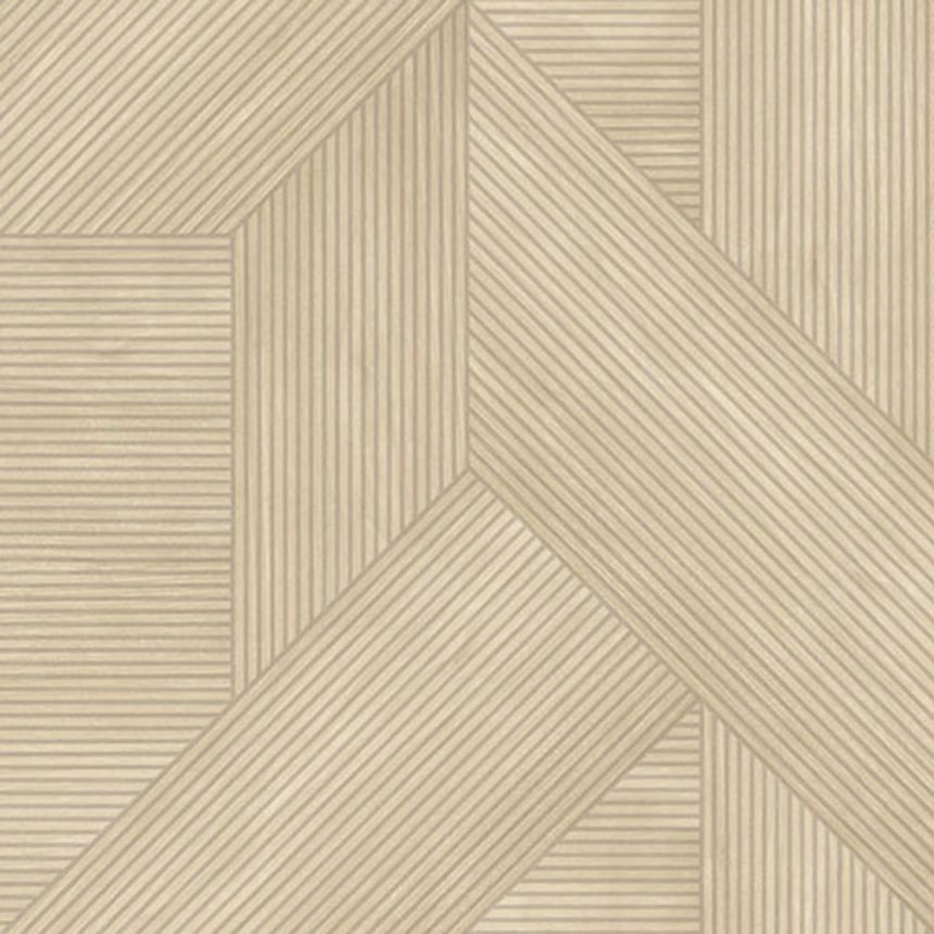 Šedo-béžová geometrická vliesová tapeta na zeď, imitace obkladu, RE25180, Reflect, Decoprint