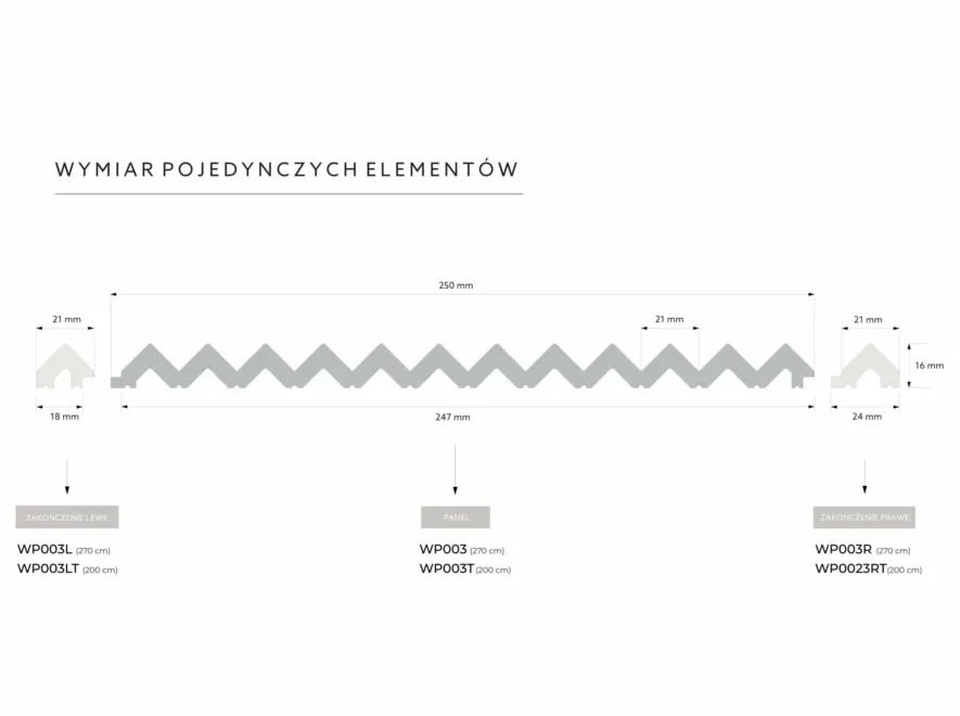 Lamela WP003LTP Vivid levý stěnový profil 200x1,6x2,1cm Mardom