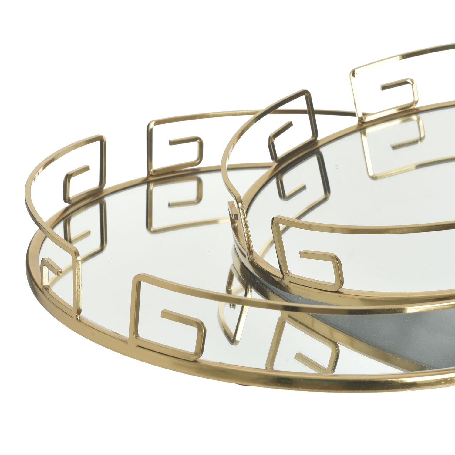 Sada 2 kovových táců se zrcadlem 3-70-729-0082, InArt