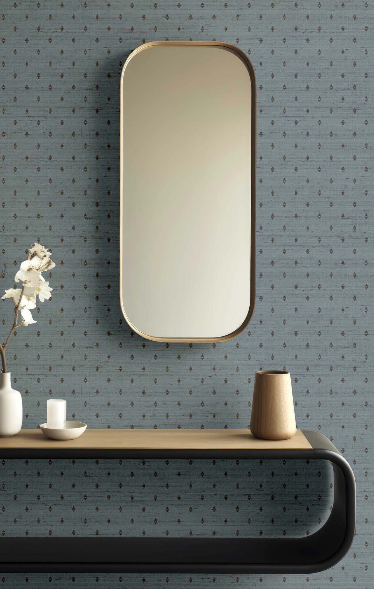 Šedo-modrá vliesová zámecká tapeta na zeď, 33356, Tradizioni, Cristiana Masi by Parato