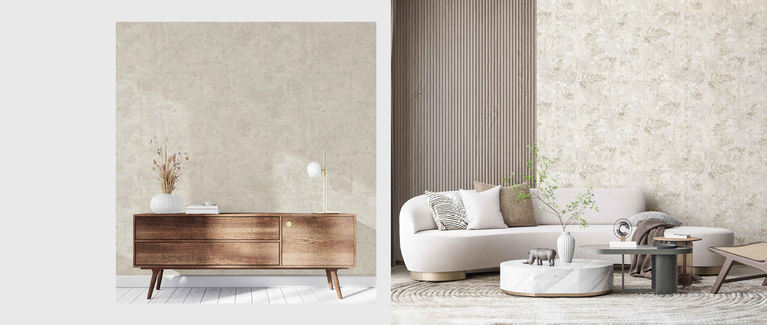 Krémová vliesová tapeta na zeď, imitace látky, 43870, Terra, Pictura, Cristiana Masi by Parato