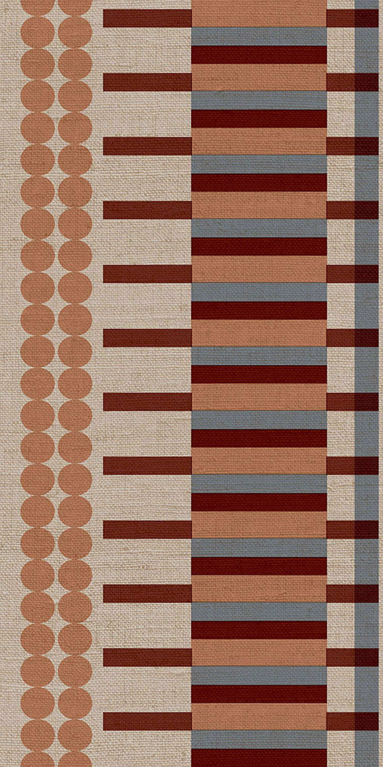 Geometrická vliesová tapetová bordura na zeď, vínová, B39088, Arché, Cristiana Masi by Parato