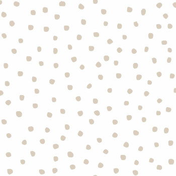 Bílá vliesová tapeta s béžovými puntíky, 17120, MiniMe, Cristiana Masi by Parato