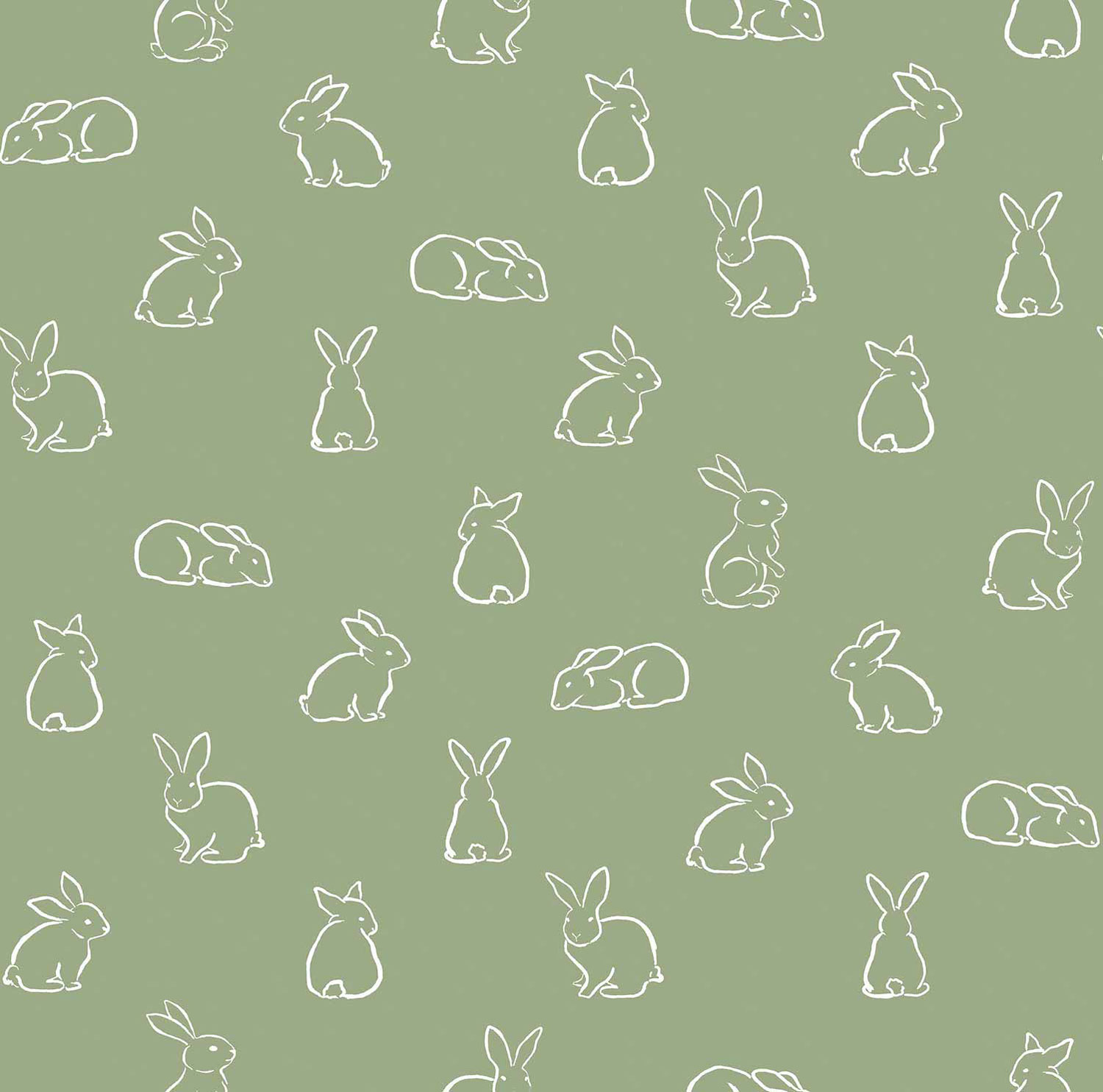 Zelená dětská vliesová tapeta se zajíčky, 17145, MiniMe, Cristiana Masi by Parato