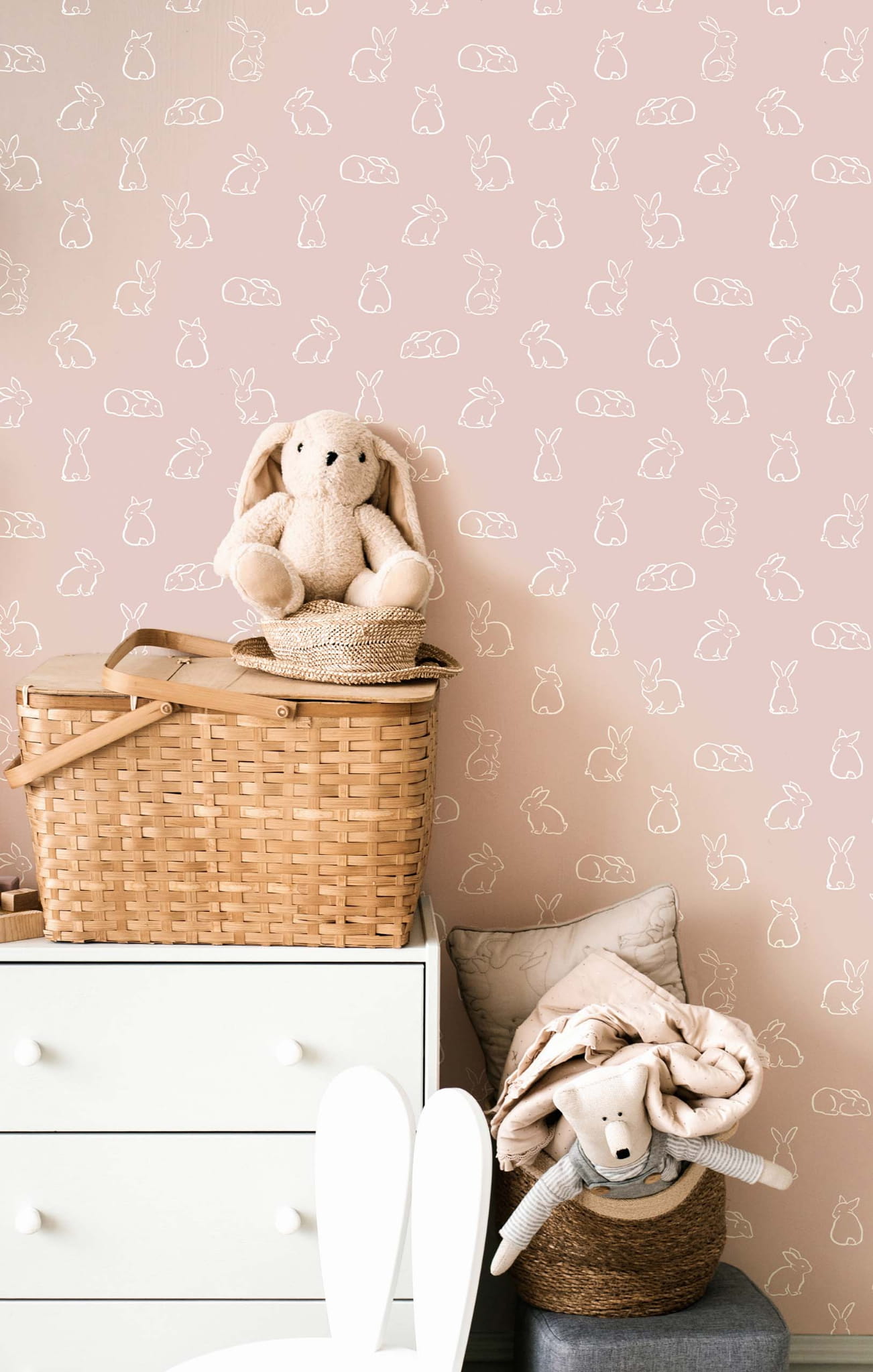 Růžová dětská vliesová tapeta se zajíčky, 17148, MiniMe, Cristiana Masi by Parato