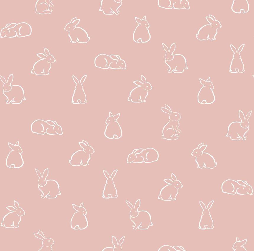 Růžová dětská vliesová tapeta se zajíčky, 17148, MiniMe, Cristiana Masi by Parato