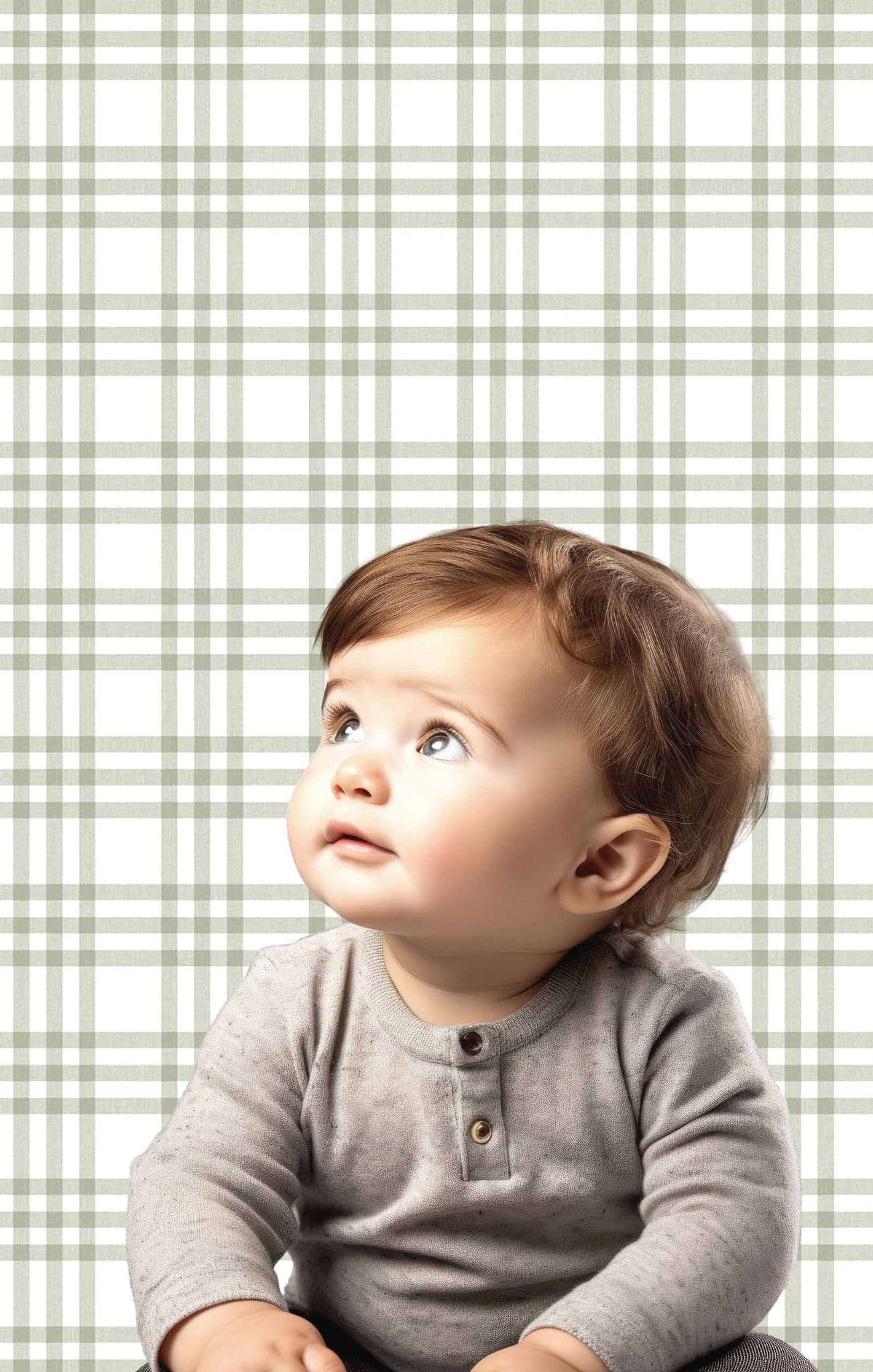 Zeleno-bílá vliesová tapeta na zeď, káro, 17152, MiniMe, Cristiana Masi by Parato