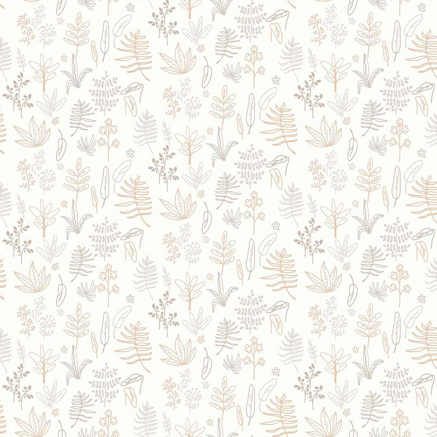 Dětská bílá vliesová tapeta s rostlinami a listy, 17167, MiniMe, Cristiana Masi by Parato