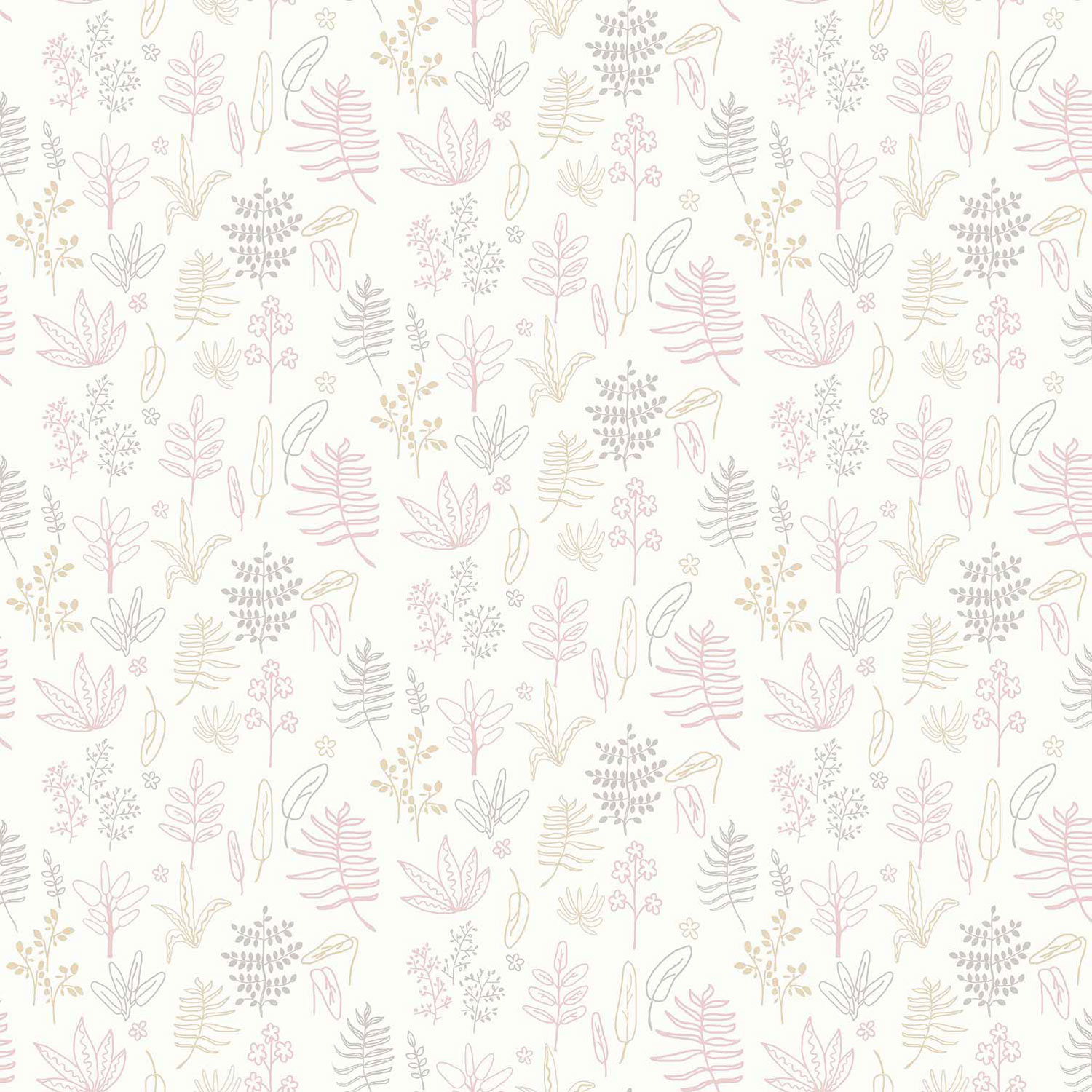 Dětská bílá vliesová tapeta s rostlinami a listy, 17168, MiniMe, Cristiana Masi by Parato