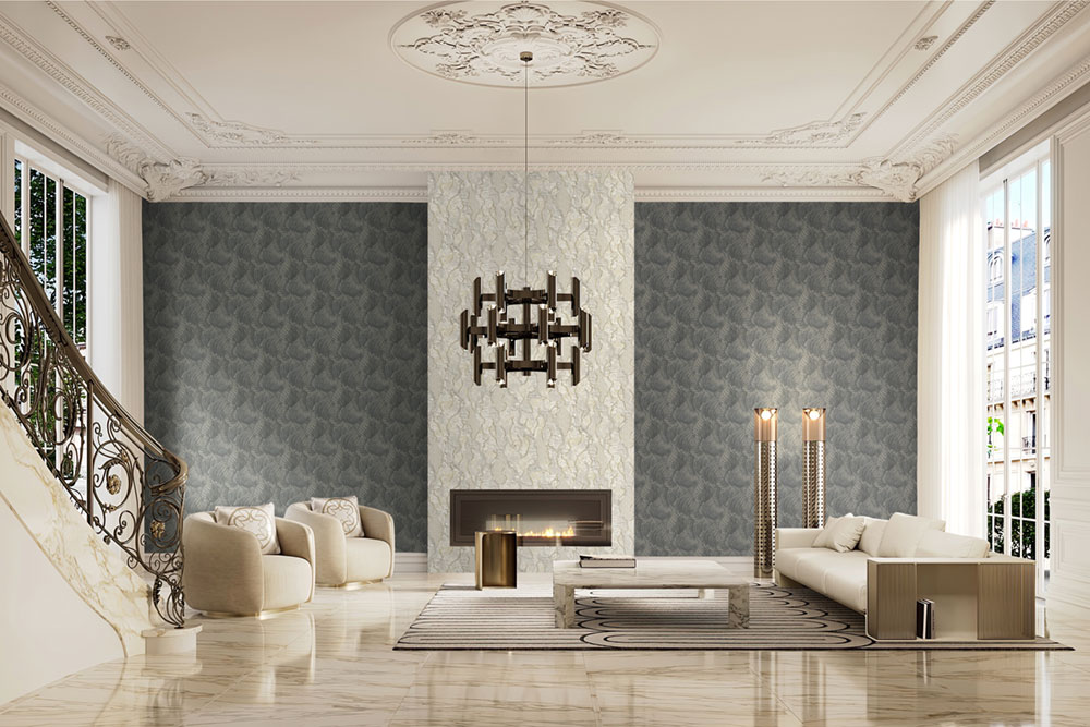 Luxusní  hnědo-zlatá vliesová tapeta s listy, Z34908, Elie Saab 2