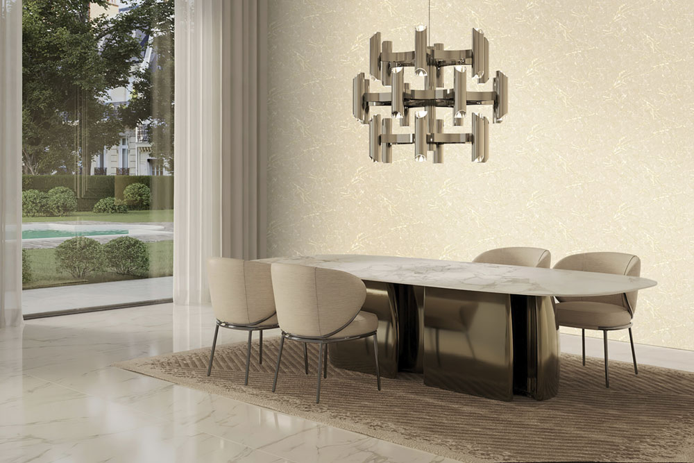 Luxusní  béžovo-zlatá vliesová tapeta na zeď, imitace mramoru, Z34919, Elie Saab 2