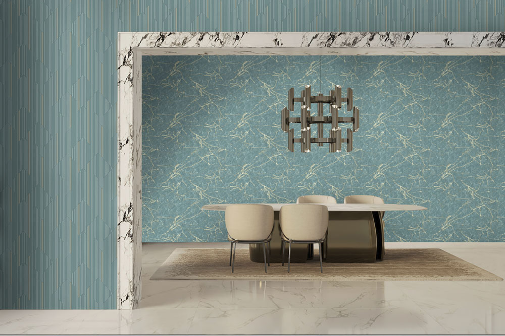 Luxusní  zeleno-zlatá vliesová tapeta na zeď, imitace mramoru, Z34920, Elie Saab 2