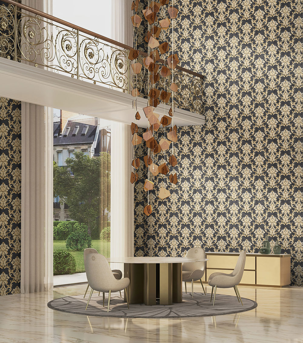 Luxusní  hnědo-zlatá zámecká vliesová tapeta na zeď, Z34929, Elie Saab 2