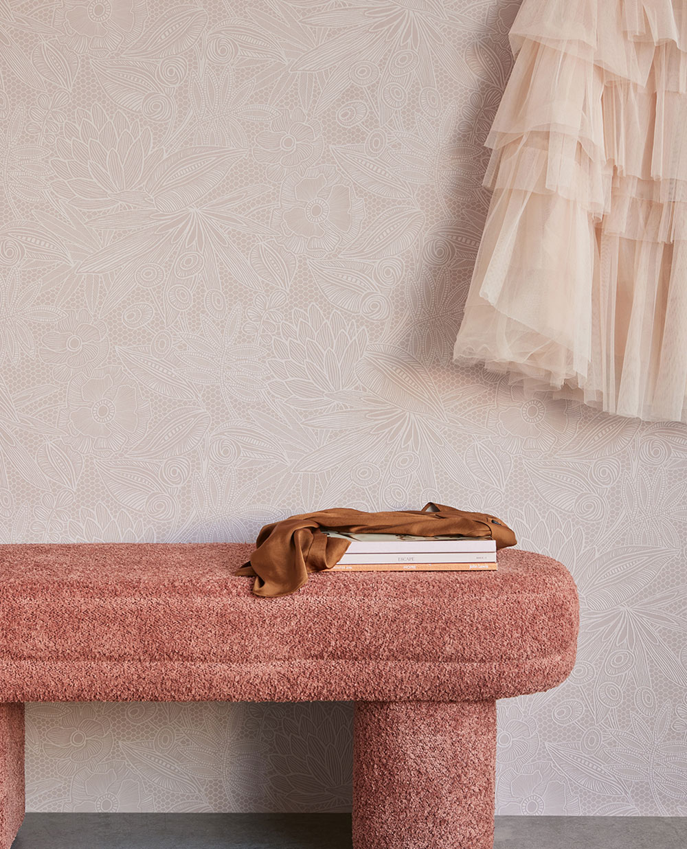 Růžová vliesová květinová tapeta na zeď, 340111, Gilded, Eijffinger