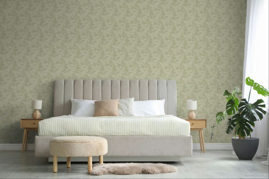 Zeleno-zlatá květinová vliesová tapeta na zeď, 340133, Gilded, Eijffinger